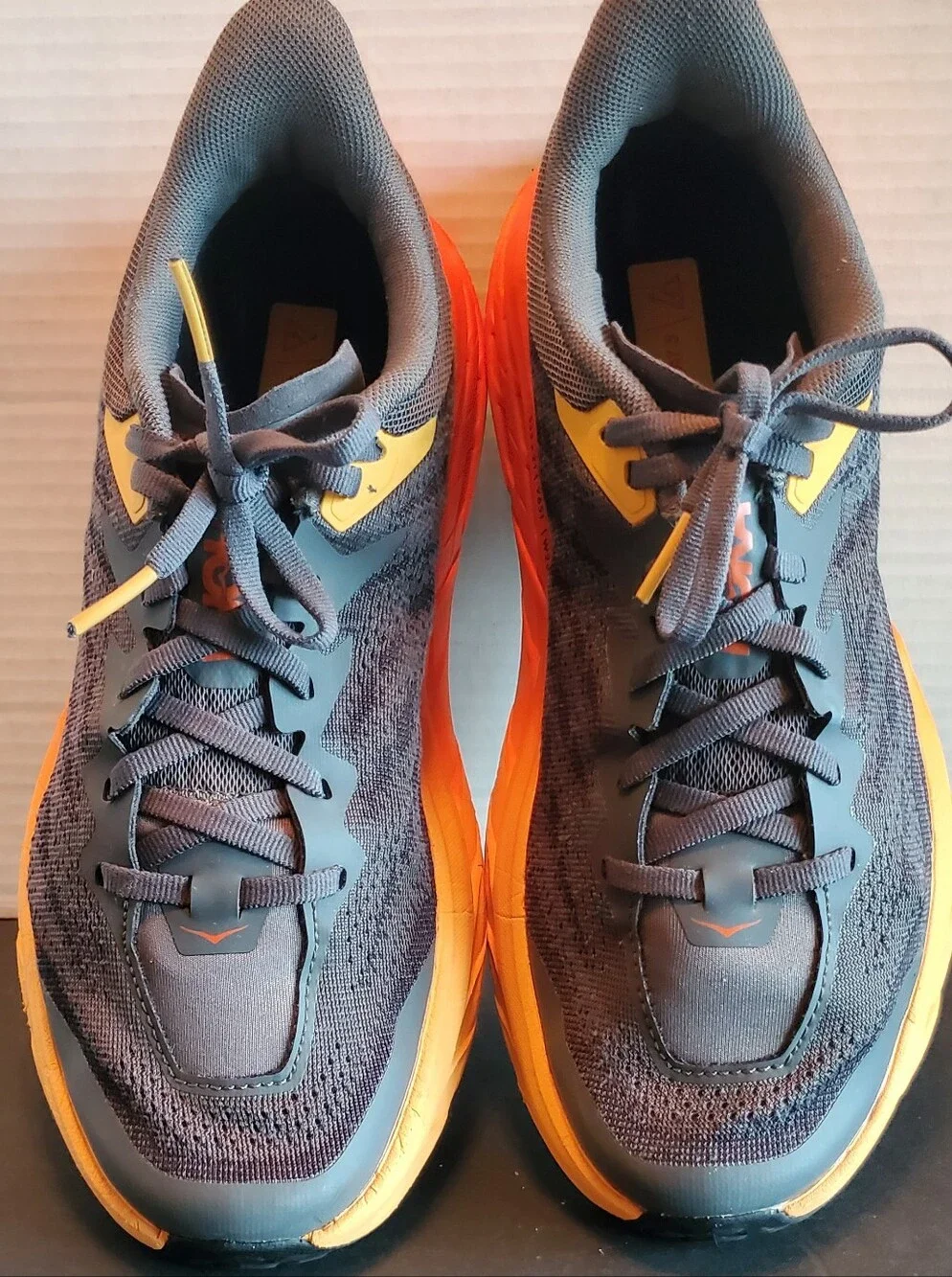 Hoka Men's Speedgoat 5 Running Trail Shoes  Gray and Orange